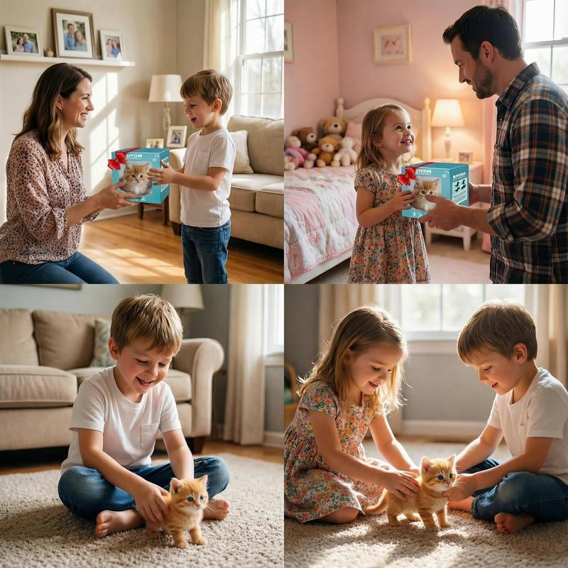 Interactive Robot Kitten, Realistic Plushholiday Haulrobotic Cat Toy That Walks, Wags Tail & Makessounds, Cute Pet Toy Gift for Kids & Adults, Perfectchristmas Present