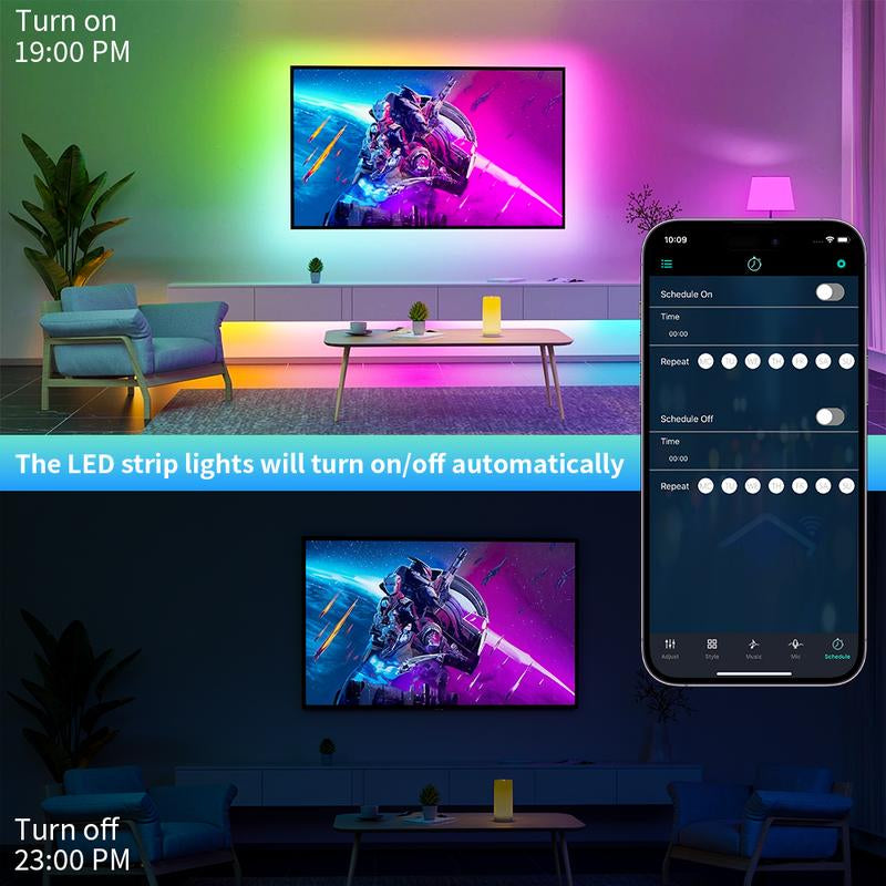 Upgraded 16.4FT/5M RGBIC LED Strip Light with App & Remote – USB Powered, Music Sync, Adhesive Dimmable Light Fixture for Bedroom, TV, Party,Cabinet, Holiday Decor, Christmas Gifts