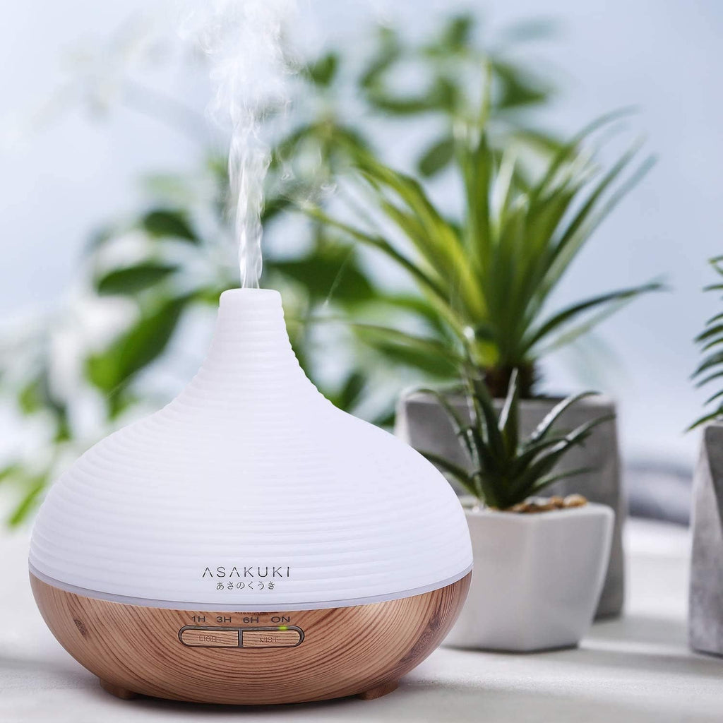 300ML Premium, Essential Oil Diffuser, Quiet 5-In-1 Humidifier, Natural Home Fragrance Diffuser with 7 LED Color Changing Light and Easy to Use