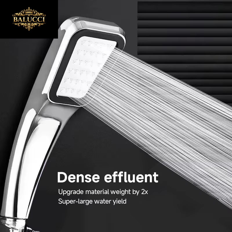 300 Holes Pressurized Showerhead Hand Hold Square Shower Head Water Saving Rainfall Spray Nozzle Bathroom Accessories