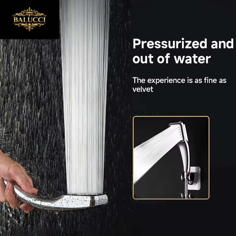 300 Holes Pressurized Showerhead Hand Hold Square Shower Head Water Saving Rainfall Spray Nozzle Bathroom Accessories